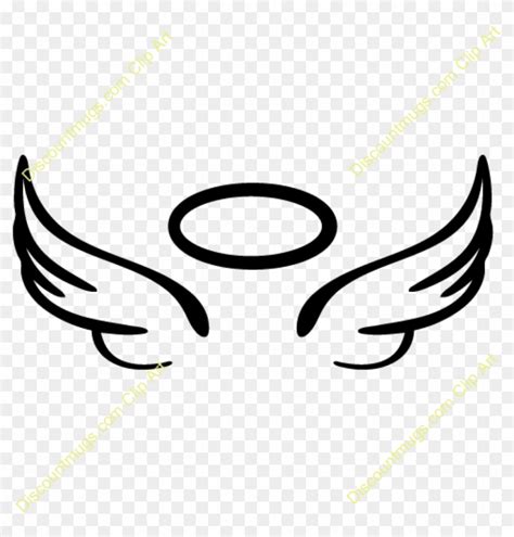 angel wings with halo clip art